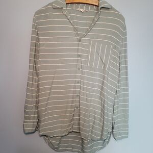 Beachlunch Lounge‎ Women's Long 3/4 Sleeve Button Up Tunic Shirt Size Small
